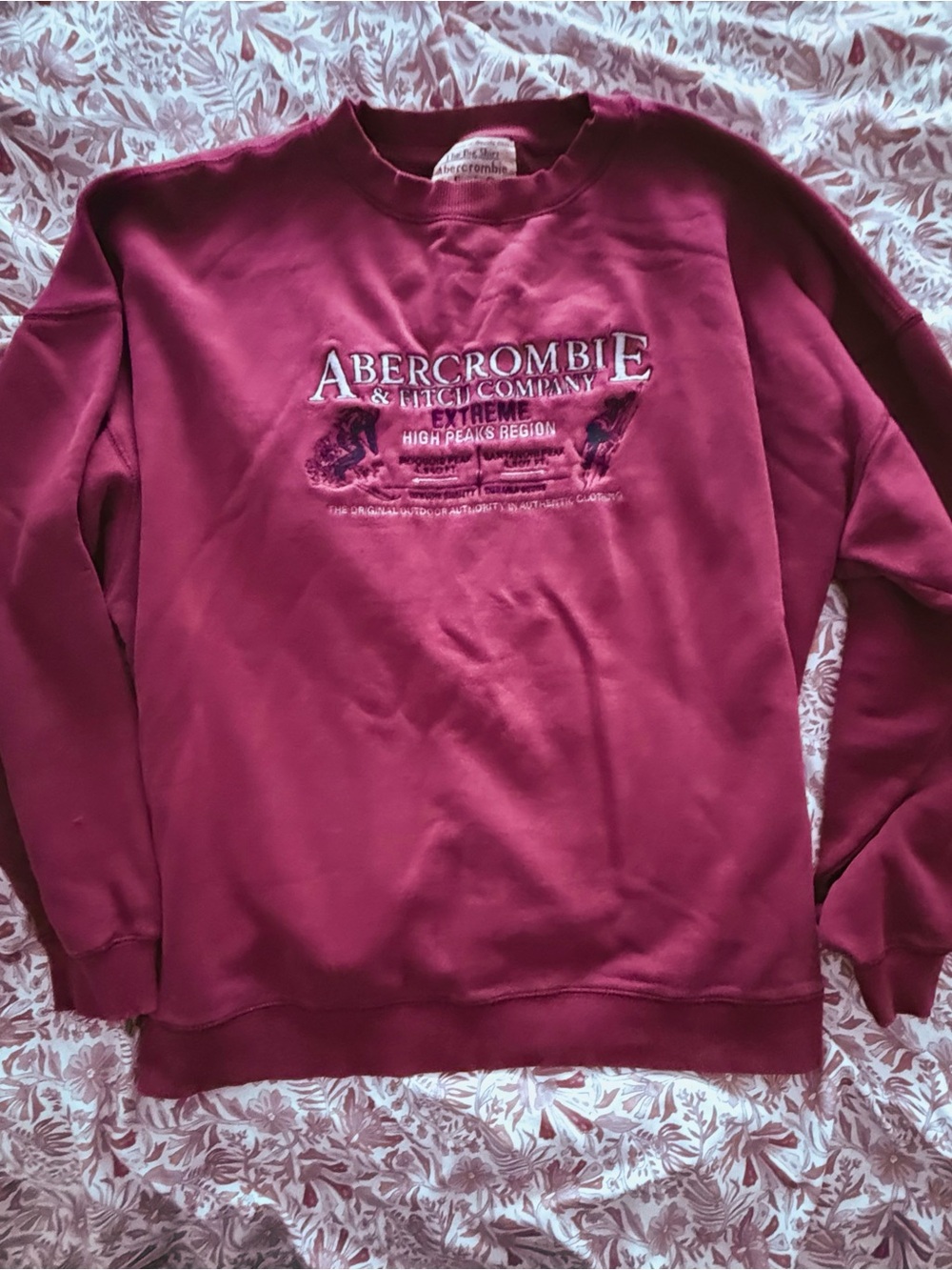 Vintage Abercrombie & Fitch The Big Shirt Crewneck Sweater Sweatshirt Large Y2K